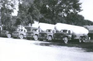 Old photo of transport trucks