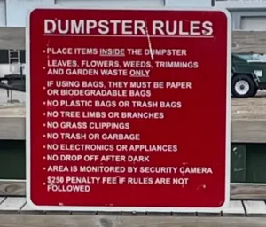 Dumpster rules